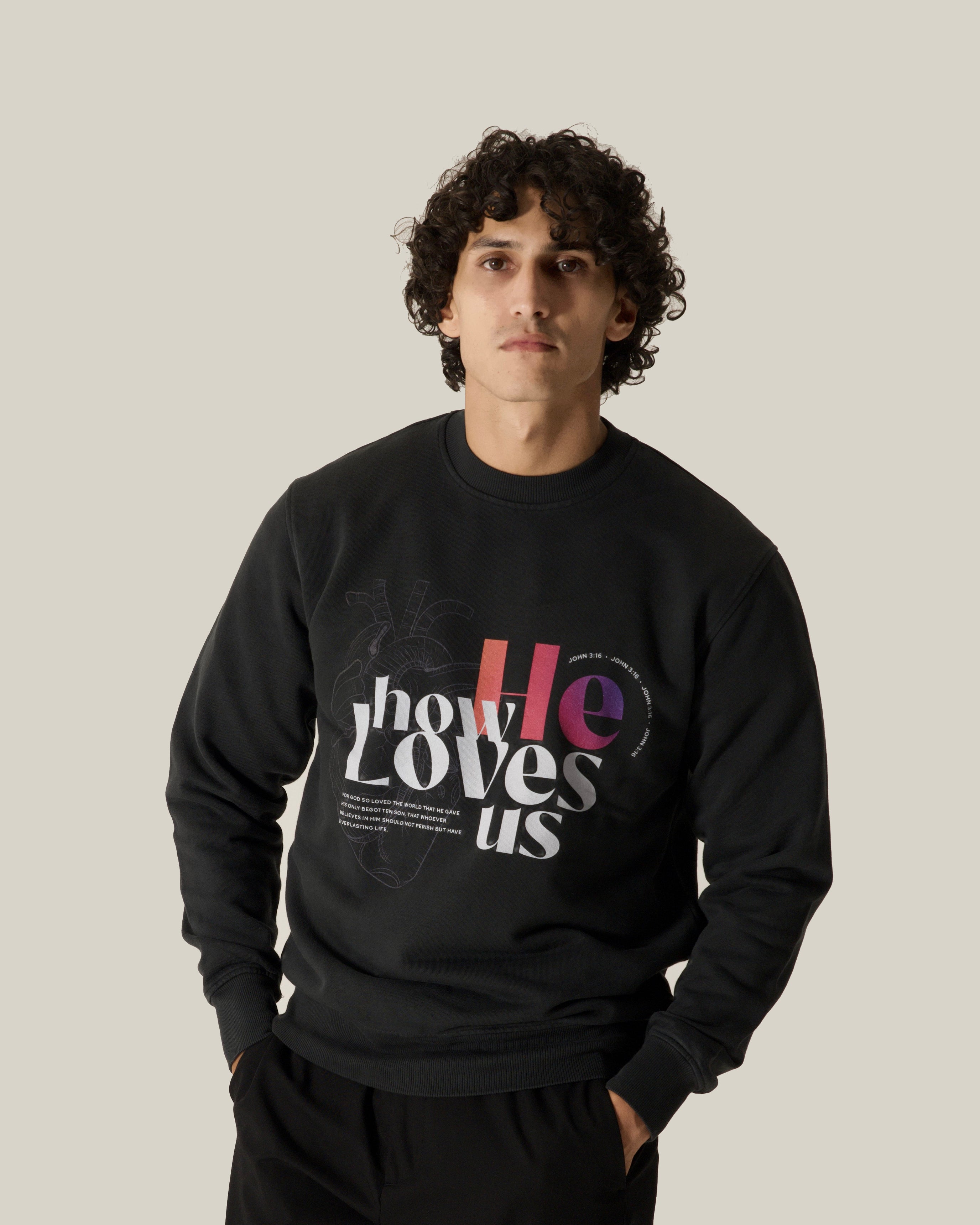 John 3:16 Oversized Sweater - Black