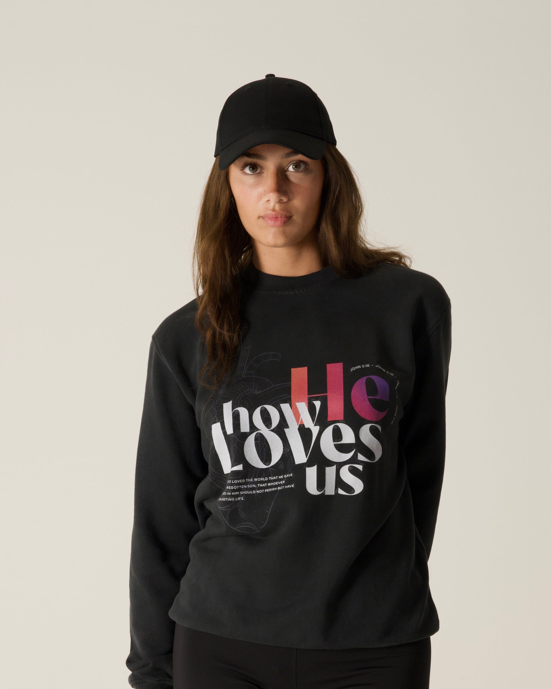 John 3:16 Oversized Sweater - Black