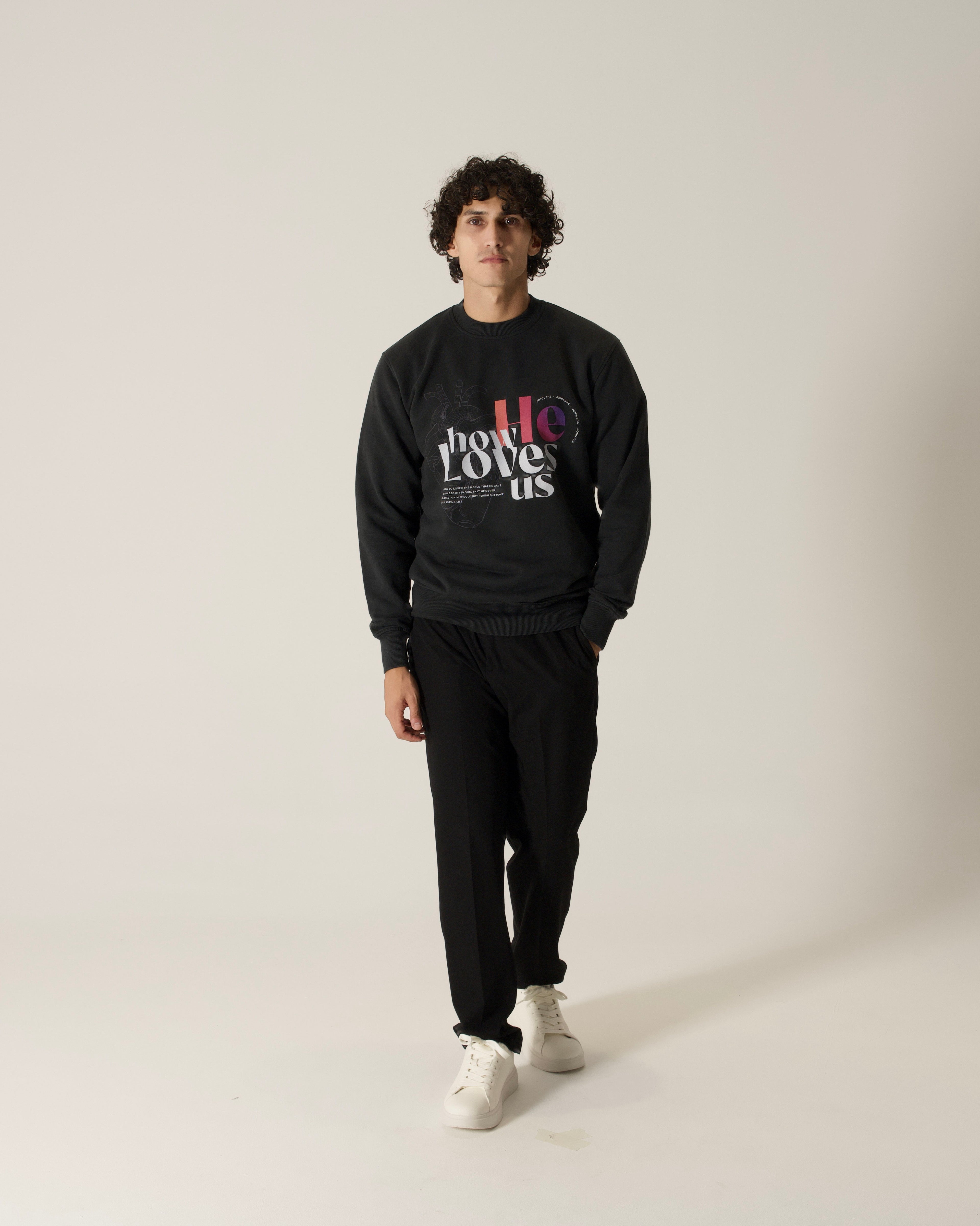 John 3:16 Oversized Sweater - Black