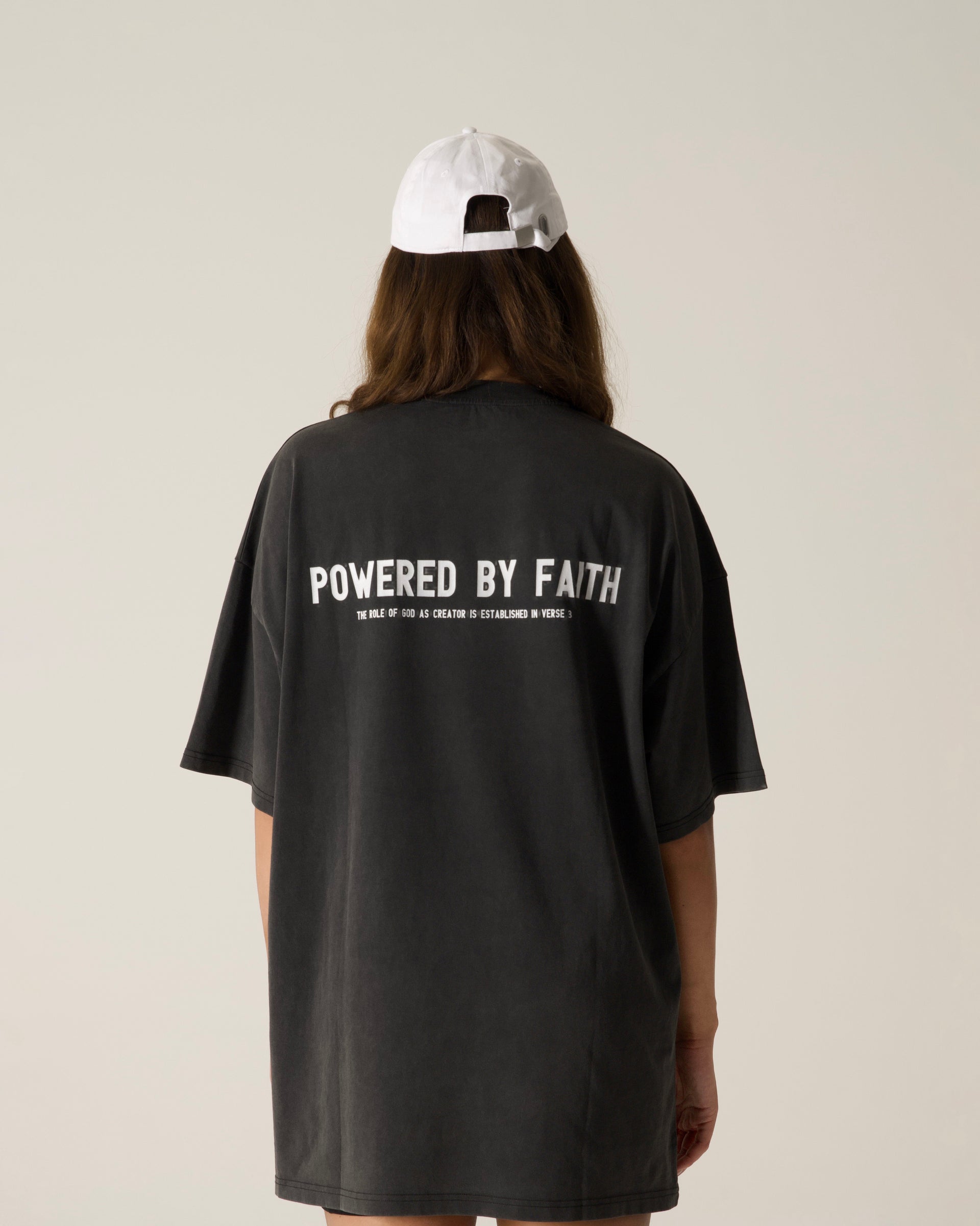 Powered by Faith Oversized T-Shirt | Organic Cotton Tee